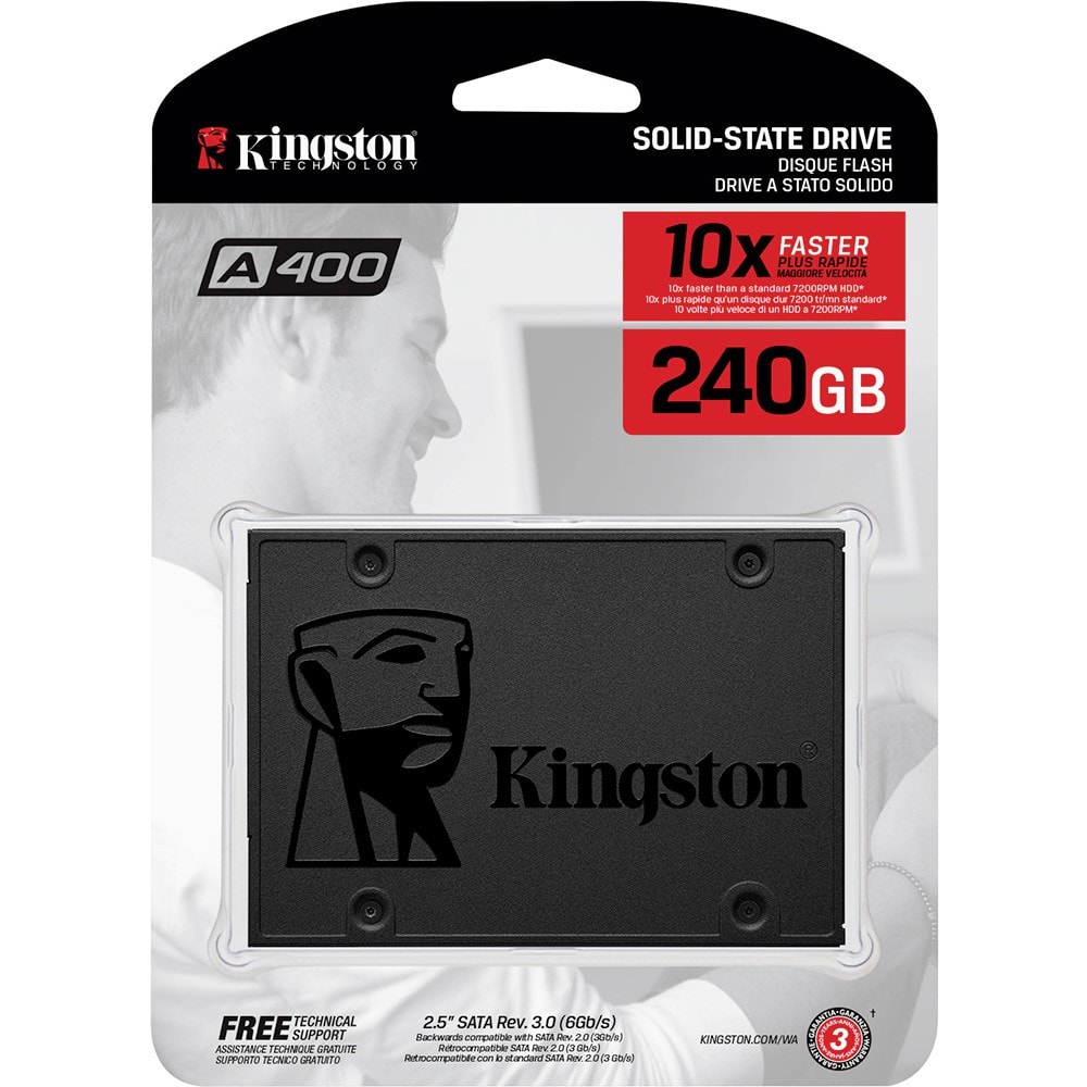 Imagem do Ssd Kingston A400 240gb 500mb S Para Leitura E 350mb S Para Gravacao Sa400s37