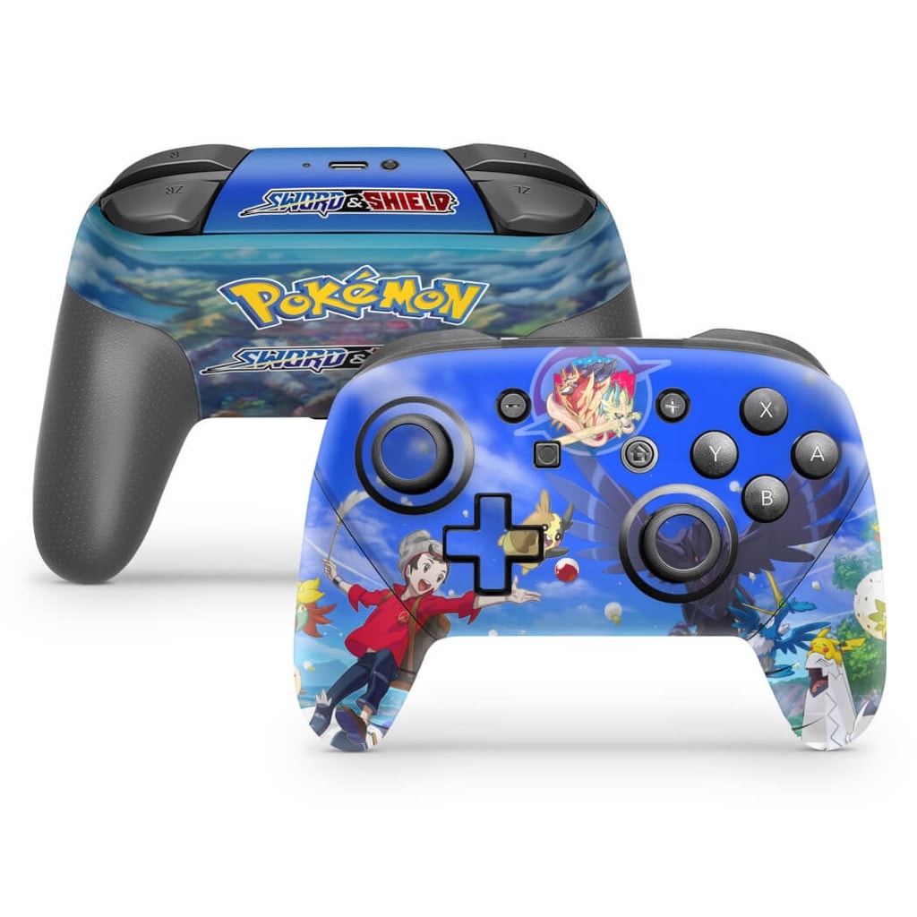 Imagem do Skin Adesivo Nintendo Switch Pro Controle Pokemon Sword And Shield
