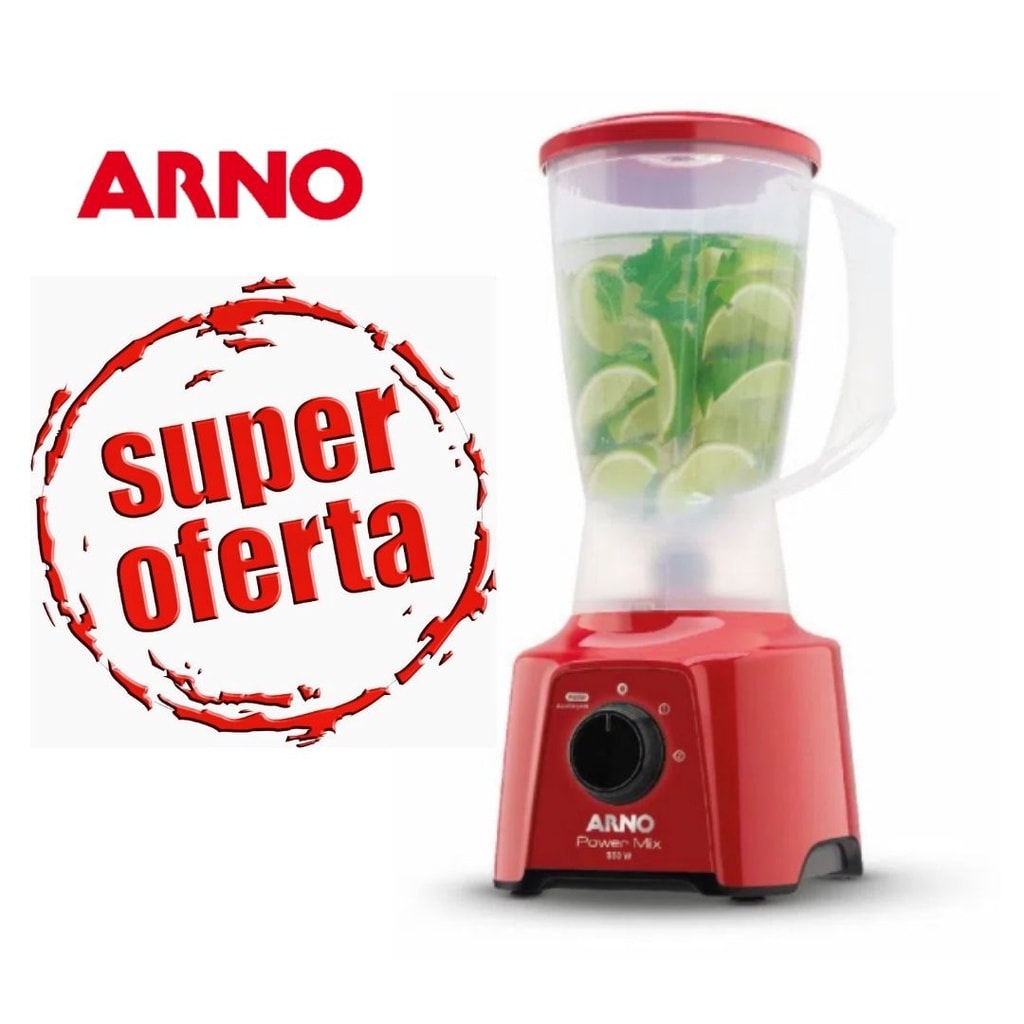 Imagem do Liquidificador Arno Power Mix Lq11 550w 2l 2 Velocidades Vermelho 127v