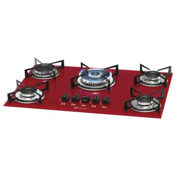 Imagem do Fogao Cooktop Fischer 5 Bocas Tripla Chama Vermelho Rouge 1743 15738