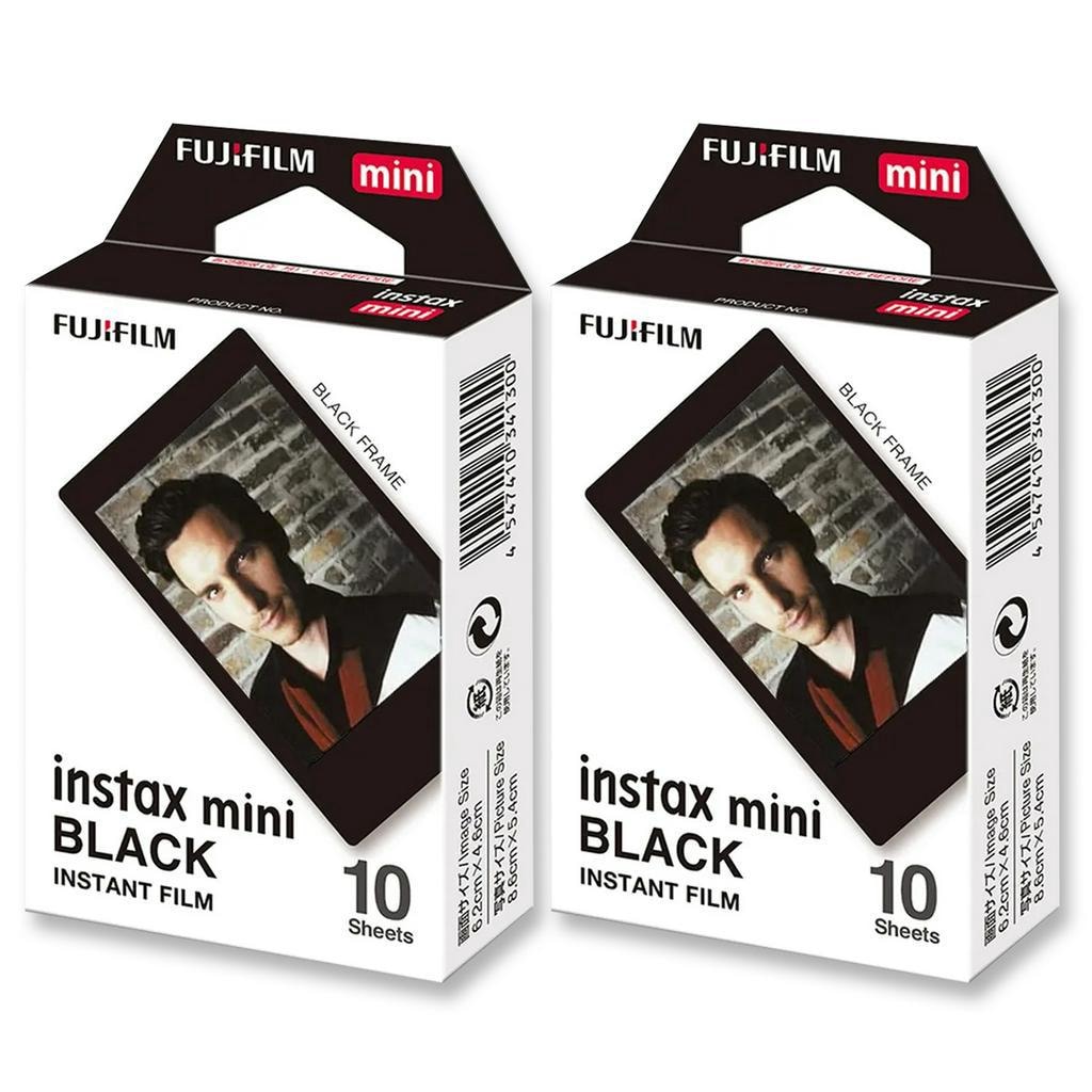 Imagem do Filme Instantaneo Instax Mini Black Fujifilm 20 Fotos Original Com Nota Fiscal