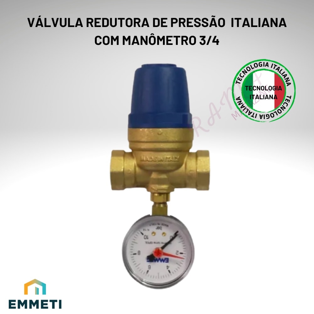 Imagem do Valvula Redutora Reguladora Pressao 3 4 Manometro