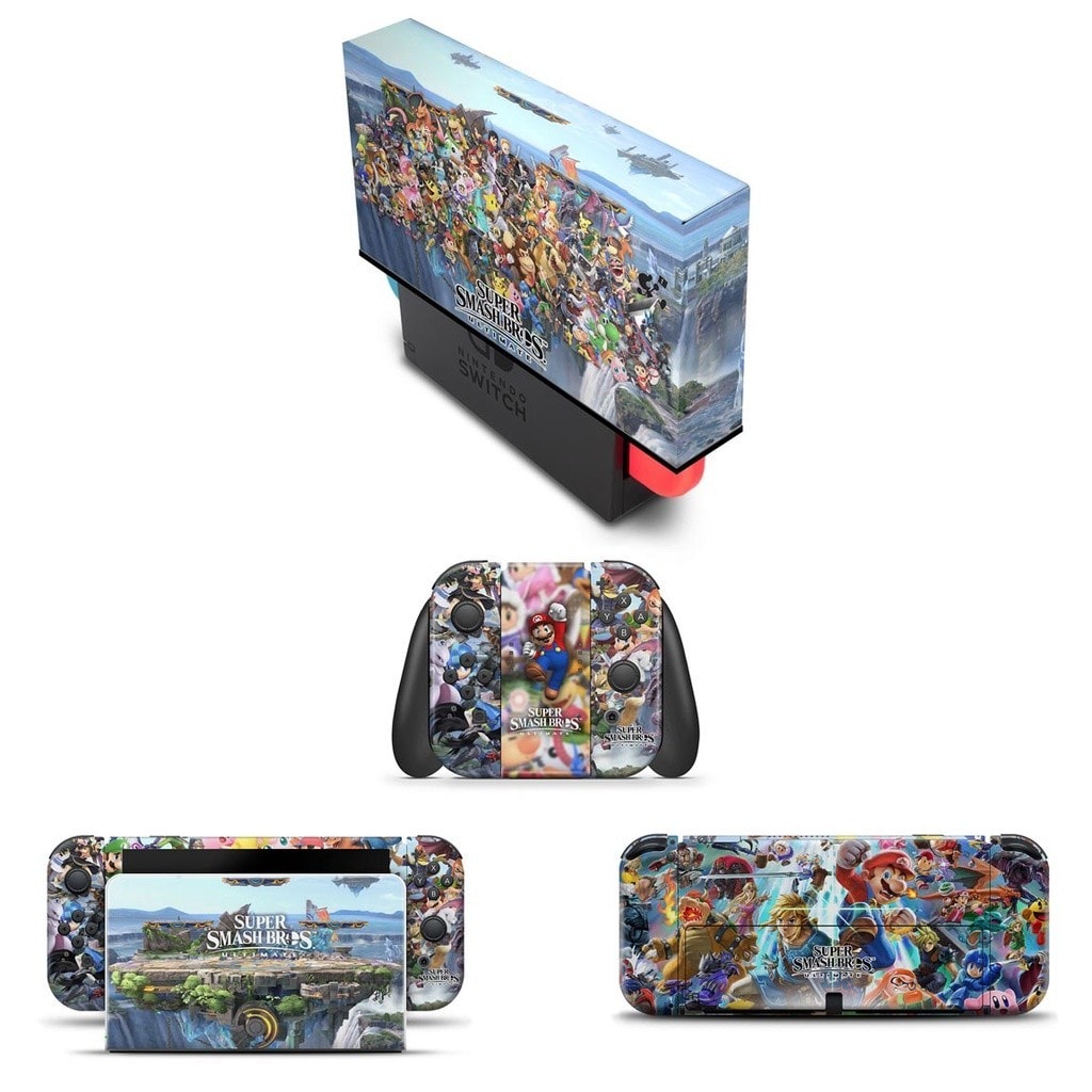 Imagem do Capa Anti Poeira E Skin Nintendo Switch Oled Super Smash Bros Ultimate