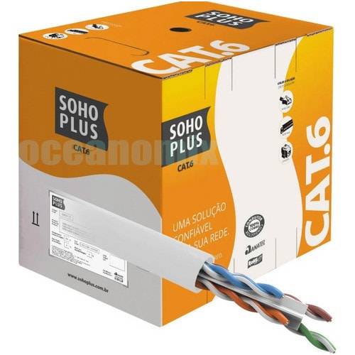 Imagem do Cabo De Rede Branco Utp Rj45 Cat6 Furukawa Sohoplus 100mt Furukawa