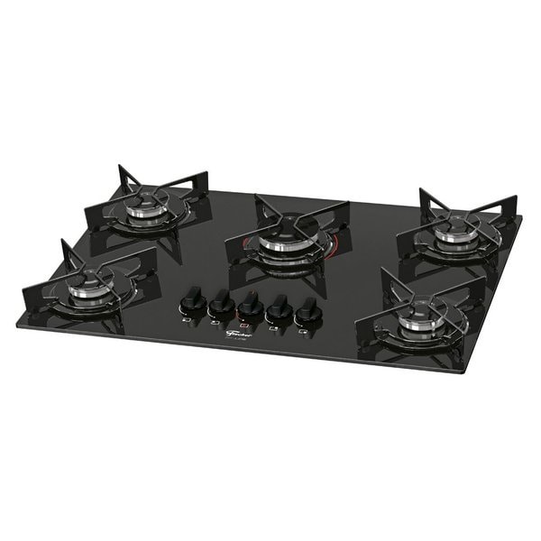 Imagem do Cooktop A Gas Fischer Fit Line 5q Com 5 Bocas Preto