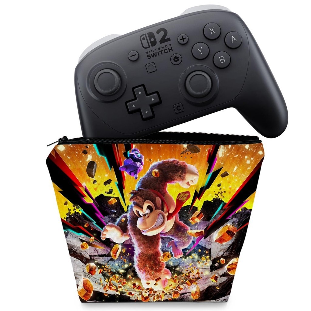 Imagem do Capa Nintendo Switch 2 Pro Controle Case Donkey Kong Bananza
