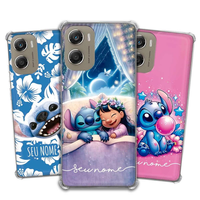 Imagem do Capa Capinha Motorola Moto G06 Lilo E Stitch 2025 Personalizada Com Nome