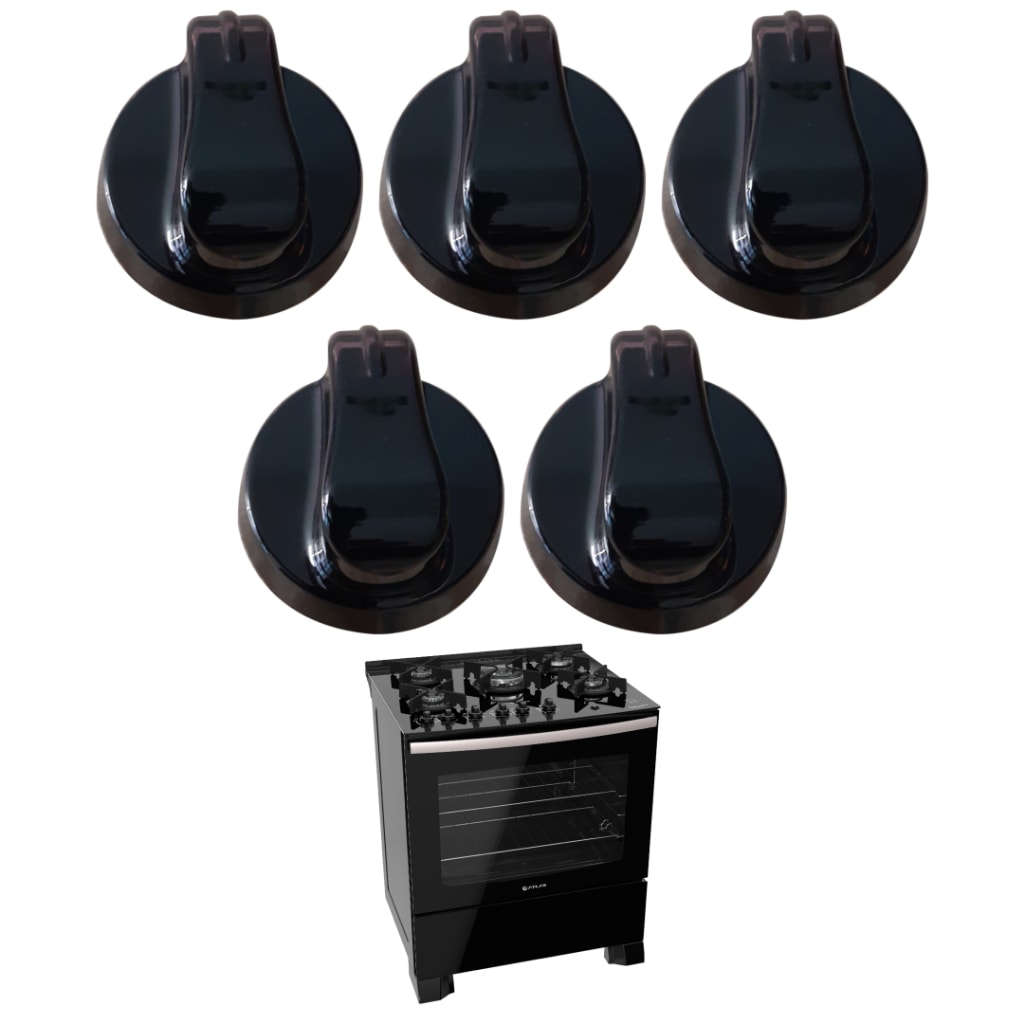 Imagem do Kit Com 5 Botoes Fogao Atlas Utop Glass 5 Bocas Originais