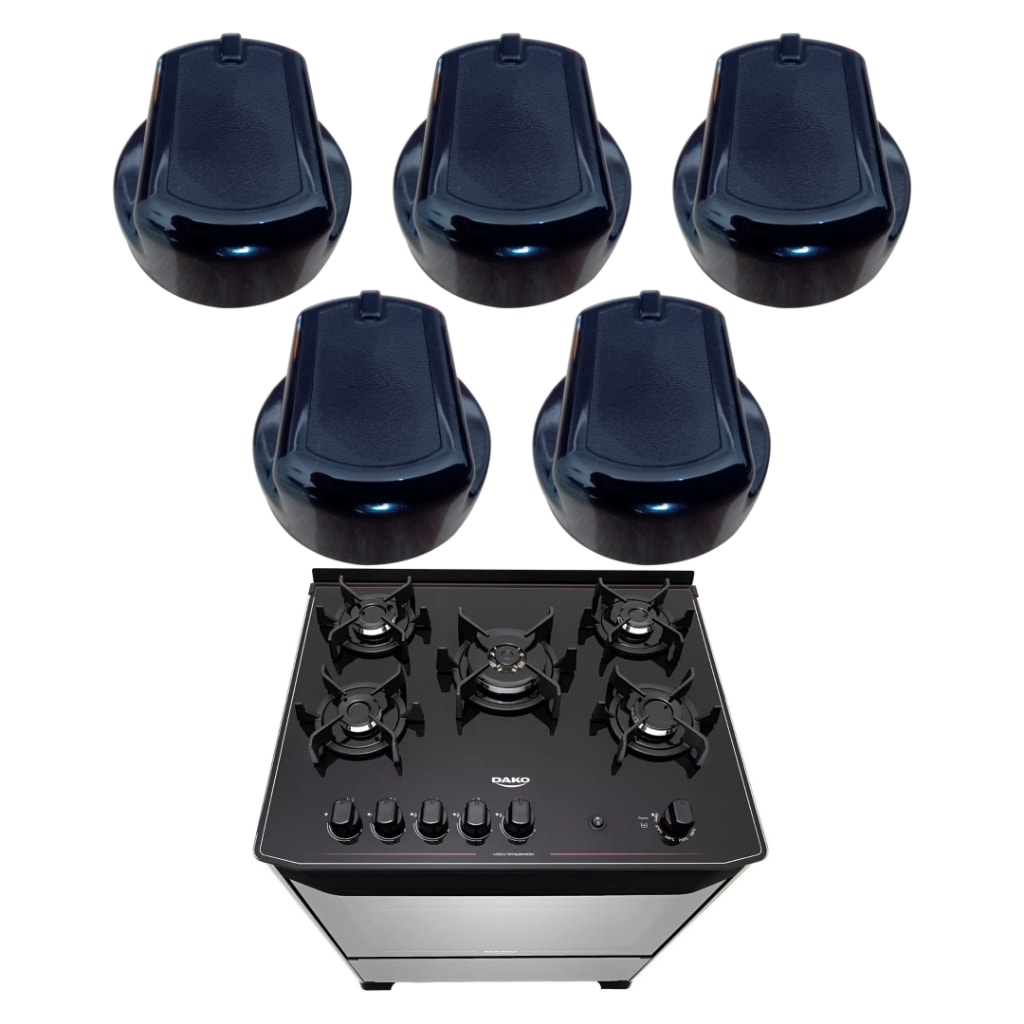 Imagem do Kit Com 5 Botoes Fogao Dako Magister Style 5 Bocas Original