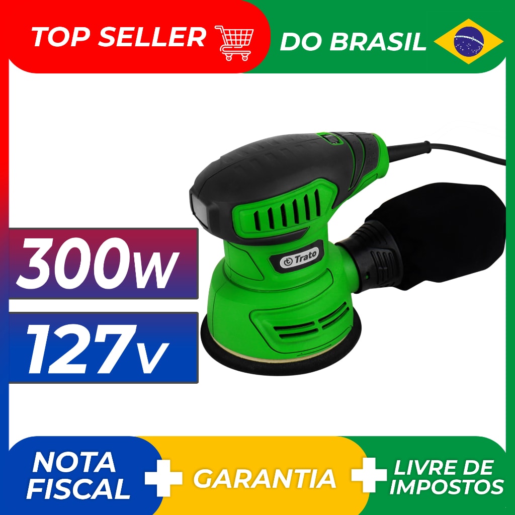 Imagem do Lixadeira Roto Orbital Eletrica Profissional Madeira Lixa Trato Torb300r 300w 127v