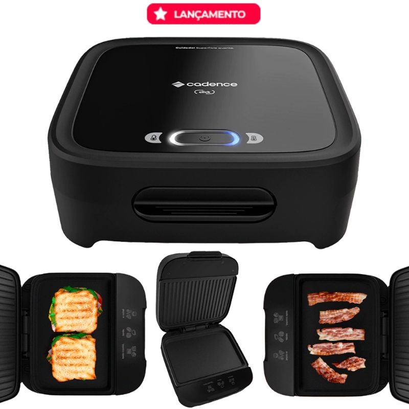 Imagem do Sanduicheira Click Cadence Misteira Grill Hamburguer Omeleteira San400 Antiaderente Lancamento 750w 220v