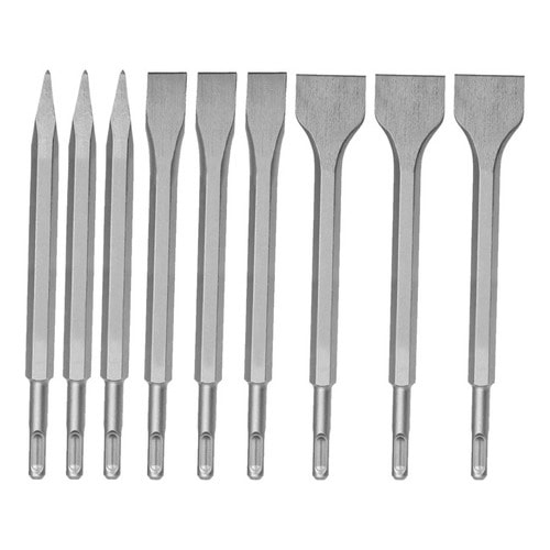 Imagem do Kit 9x Talhadeira Ponteiro Martelete Sds Plus Makita Bosch