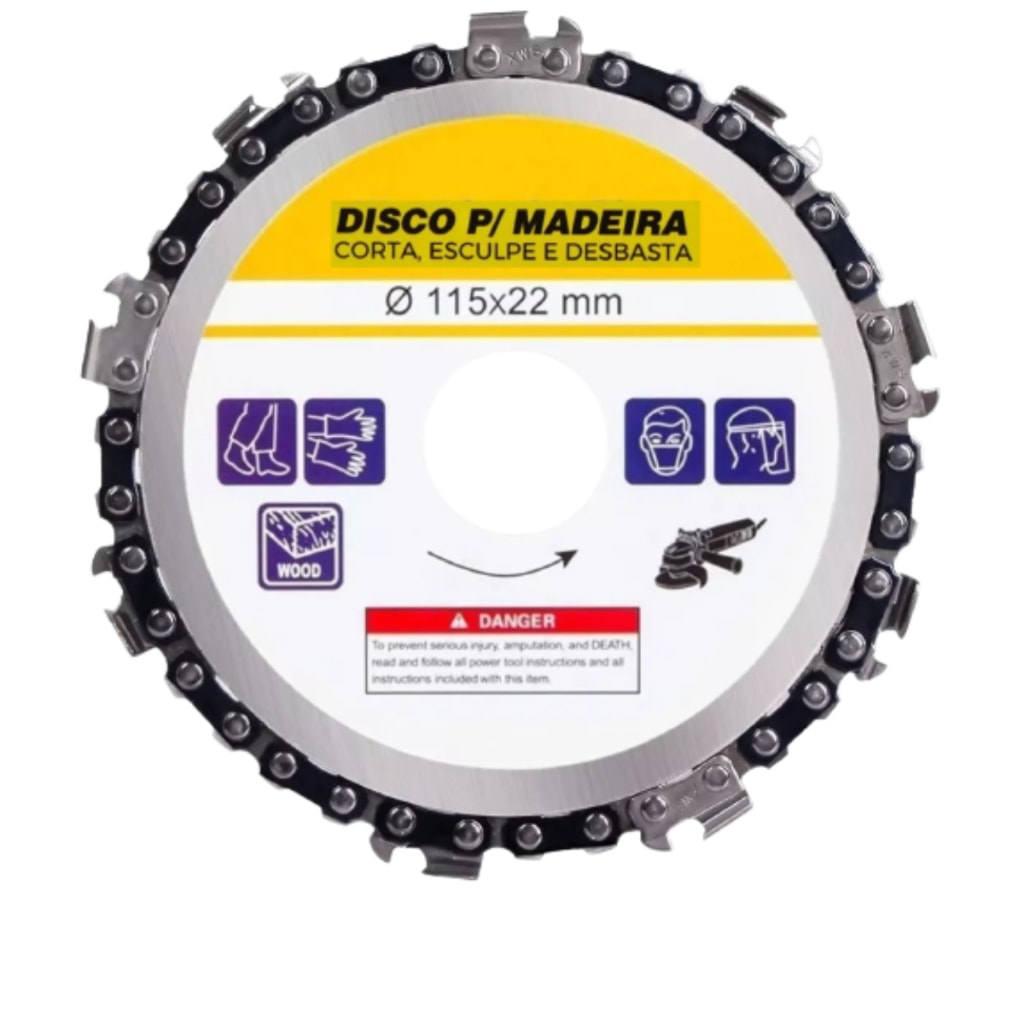 Imagem do Disco Corrente De Motosserra Para Lixadeira Esmerilhadeira Disco 115mm