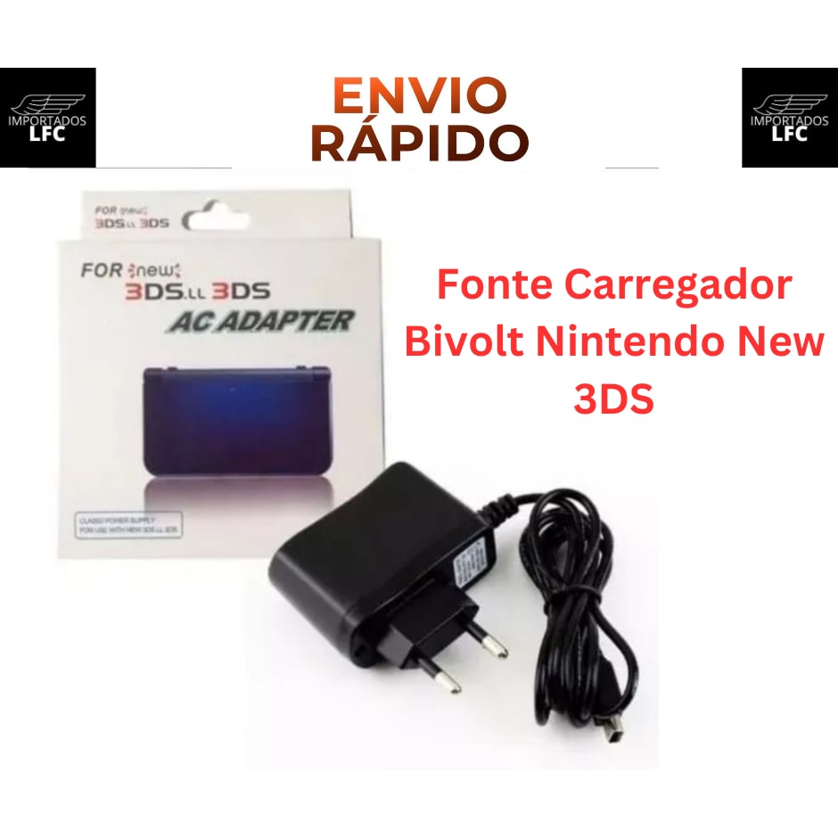 Imagem do Fonte Carregador Bivolt P Nintendo New 3ds Dsi 3ds Xl Dsixl Console