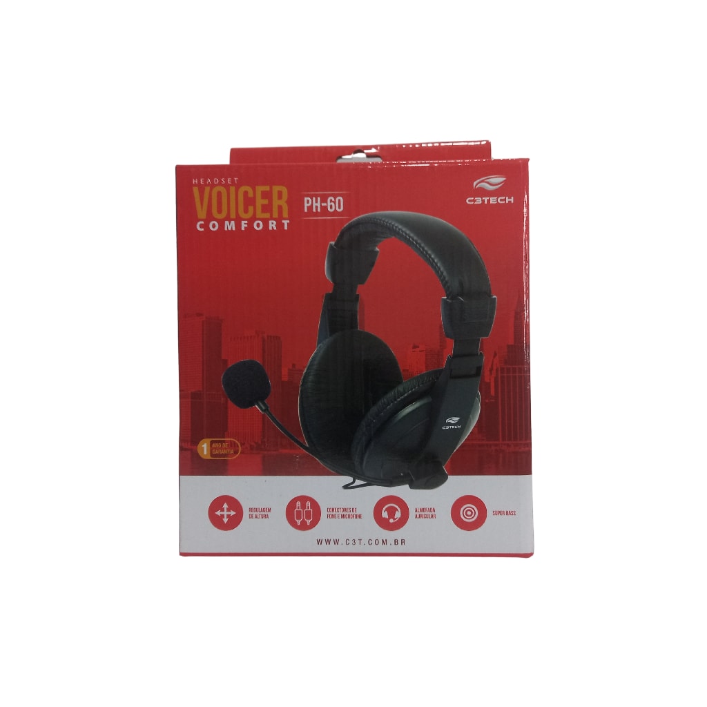 Imagem do Fone De Ouvido Headset Com Microfone Voicer Comfort C3tech