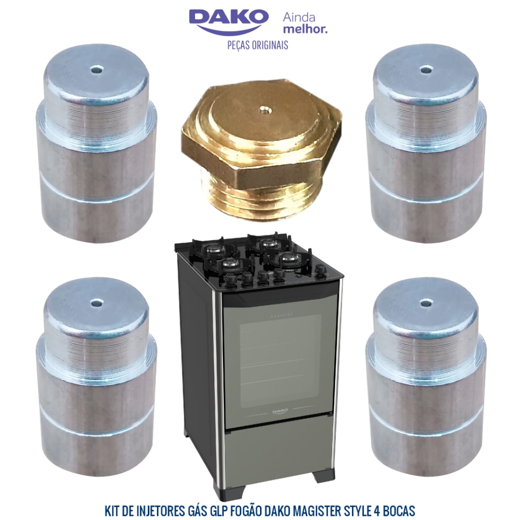 Imagem do Kit De Injetores Glp Fogao Dako Magister Style 4 Bocas Cod 300001231