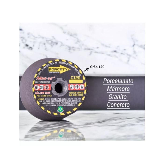 Imagem do Rebolo Copo Conico 3 Polegadas Grao 120 Desbaste Para Lixadeira Esmerilhadeira Politriz Rosca M14