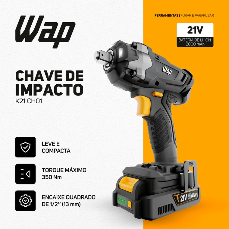 Imagem do Chave De Impacto A Bateria 21v Wap K21 Ch01