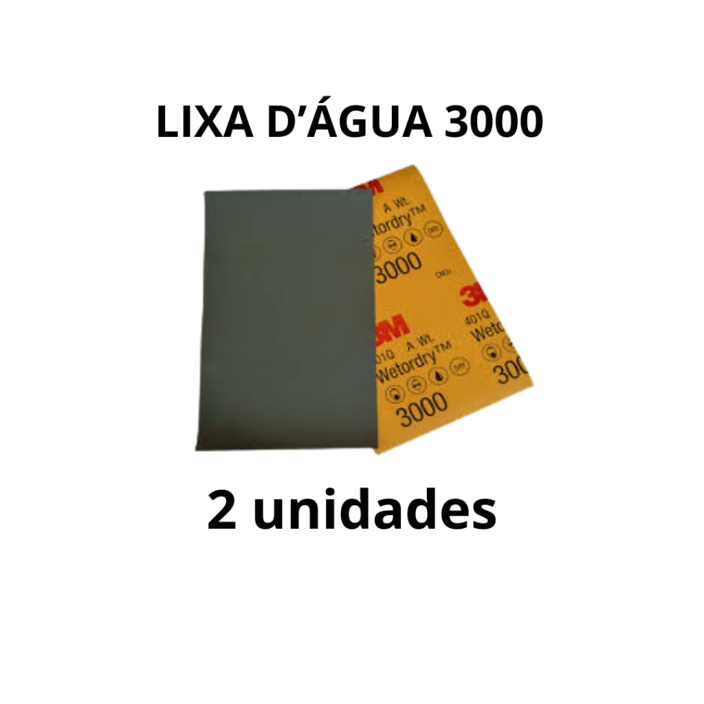 Imagem do Kit 2 Lixa D Agua 3000 3m Meia Folha Lixa Para Polimento