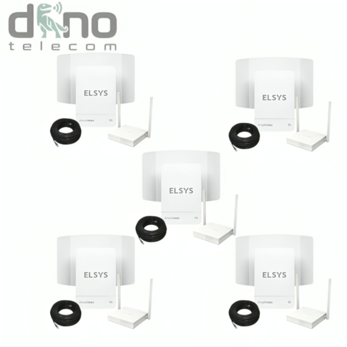 Imagem do Kit 5 Amplimax Fit 4g Internet Rural Elsys Roteador E Cabo