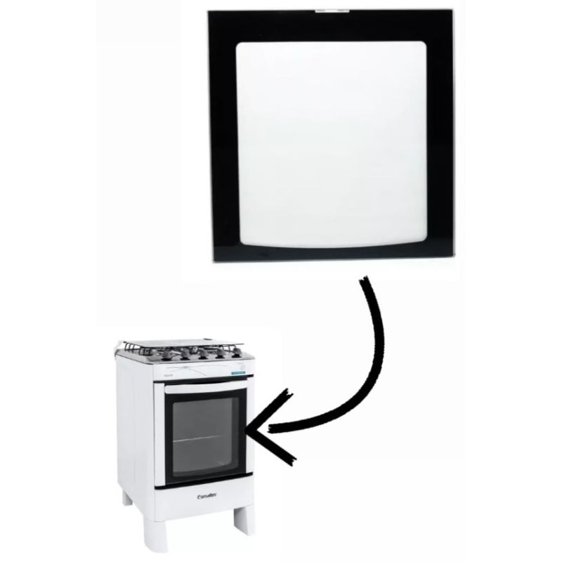 Imagem do Vidro Externo Porta Forno Esmaltec Jade Agata 4 Bocas