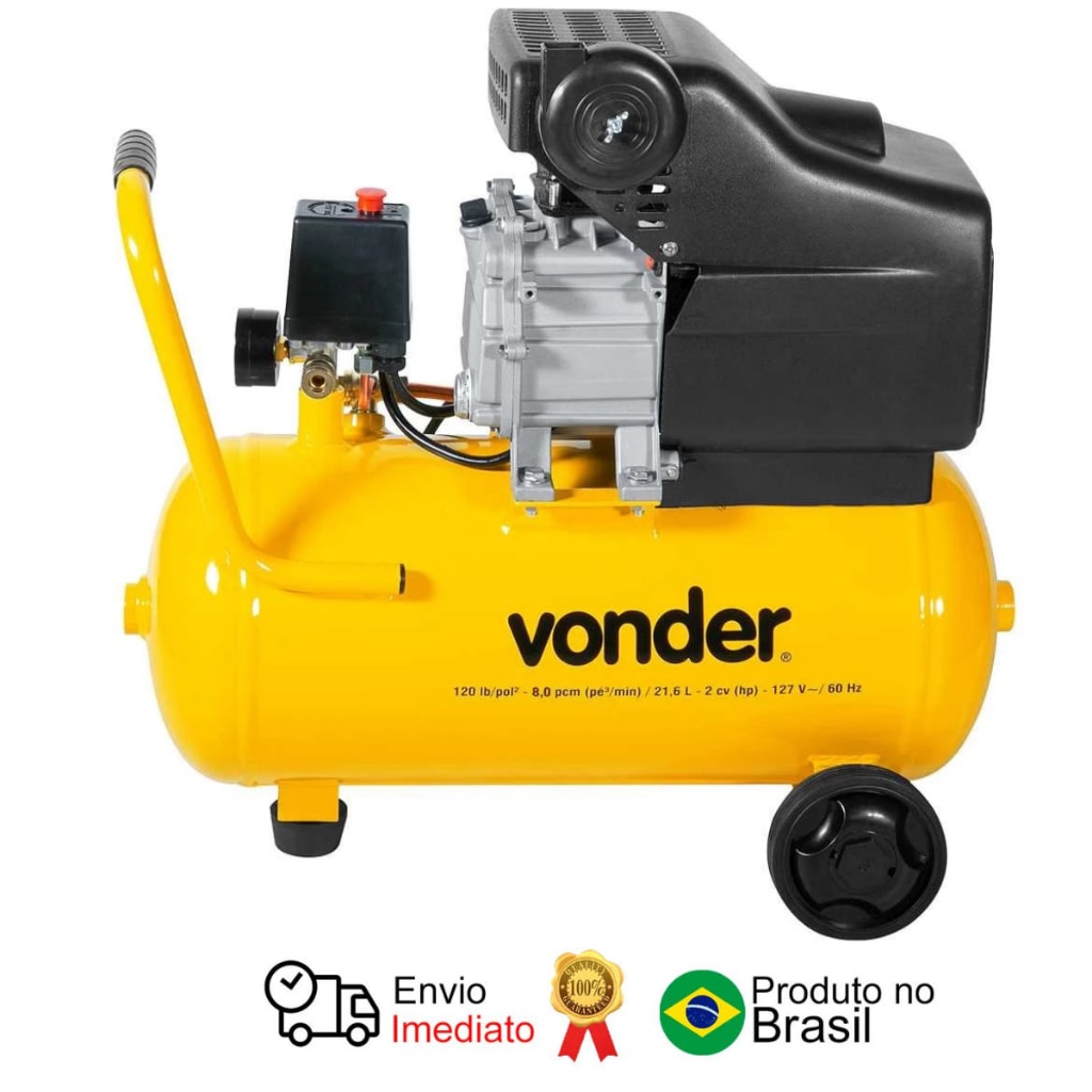 Imagem do Motocompressor De Ar 8 0 Pcm 21 6 Litros 127v Mcv 216 Vonder