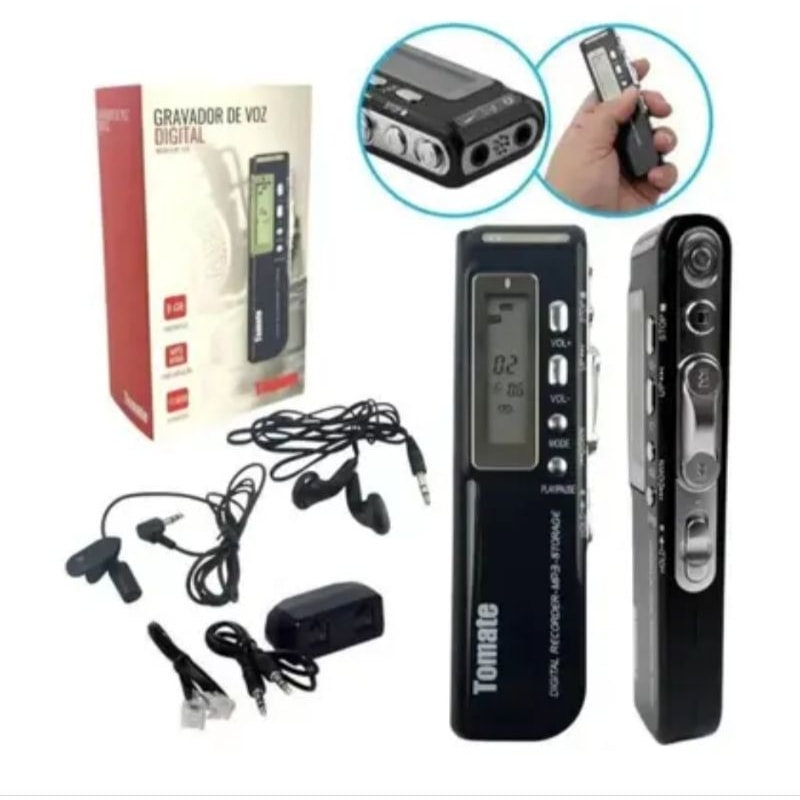 Imagem do Gravador De Voz Digital Tomate Mt556 8gb Mp3 Usb