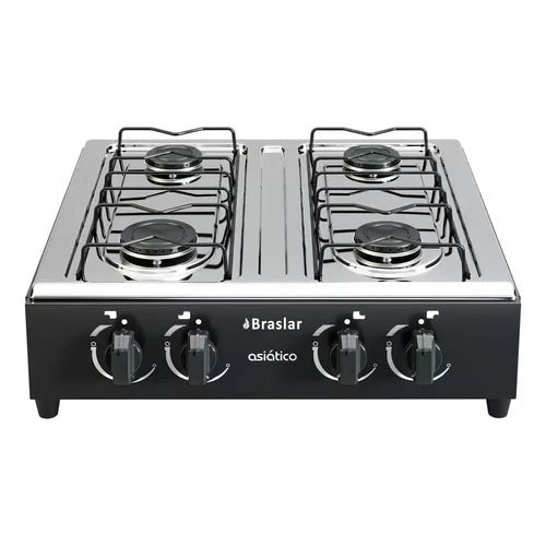 Imagem do Fogao Cooktop De Mesa Portatil A Gas 4 Bocas Bivolt Braslar