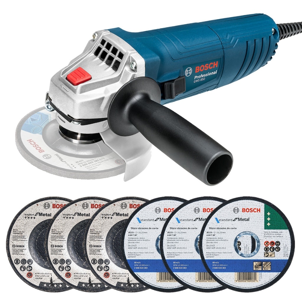 Imagem do Esmerilhadeira Gws 850 Bosch Com 6 Discos 850w 4 1 2