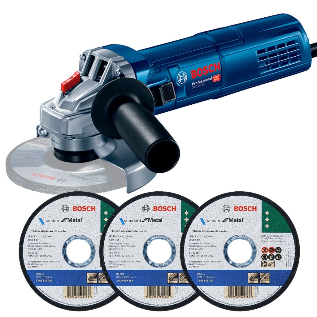 Imagem do Esmerilhadeira Bosch Gws 9 125 3 Discos 900w