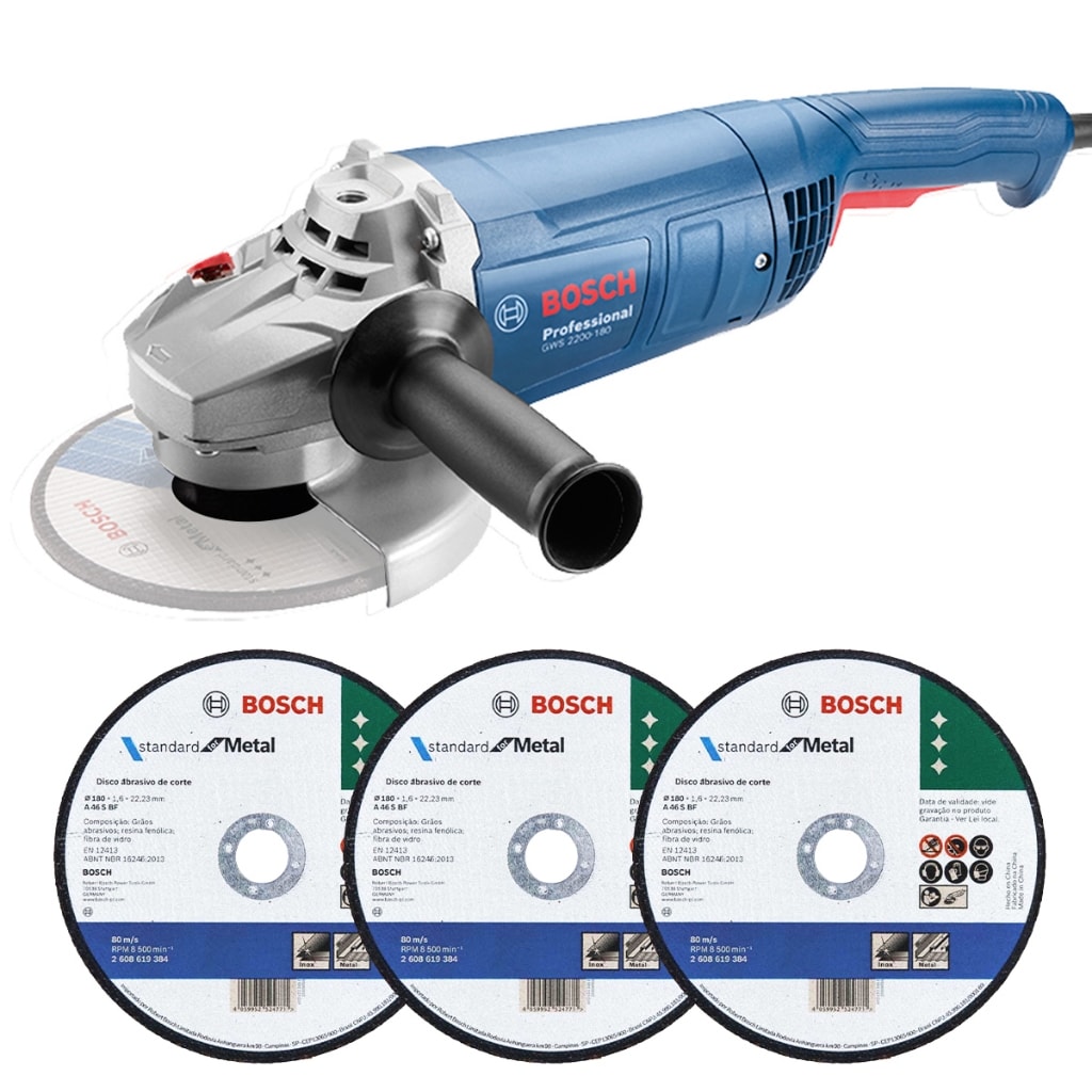 Imagem do Esmerilhadeira Gws 2200 180 Bosch 7 2200w Discos