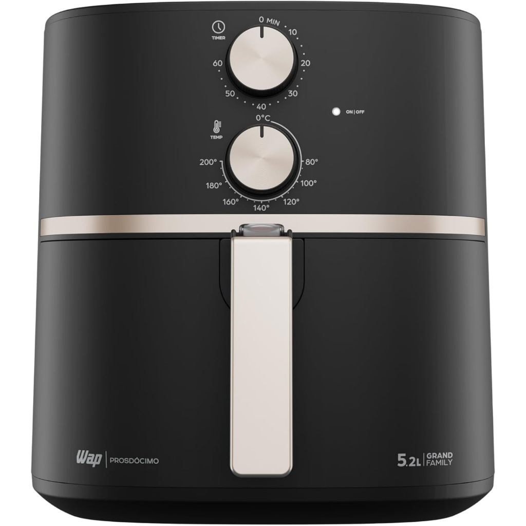 Imagem do Fritadeira Eletrica Air Fryer Wap Grand Family 5 2 Litros Temperatura Ajustavel Revestimento Antiaderente 1500w