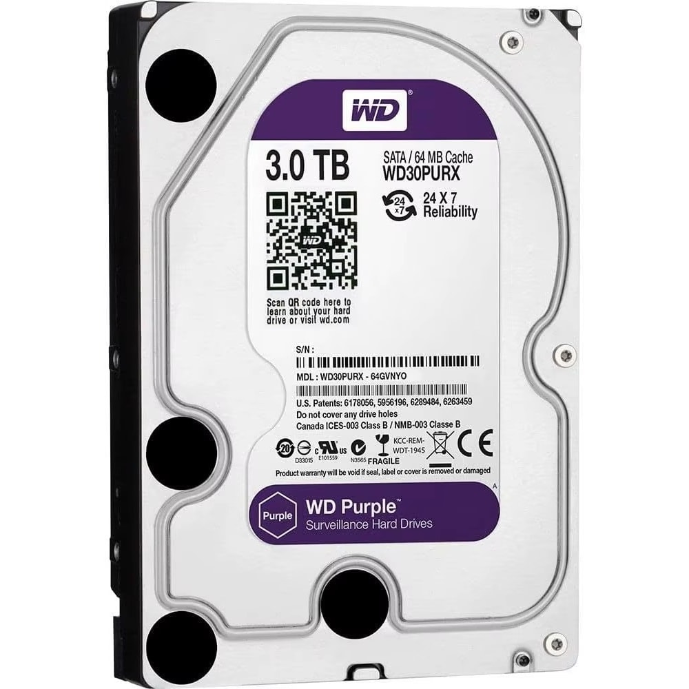Imagem do Hd Disco Rigido Cftv Western Digital Wd Purple Wd30purx 3tb Purpura