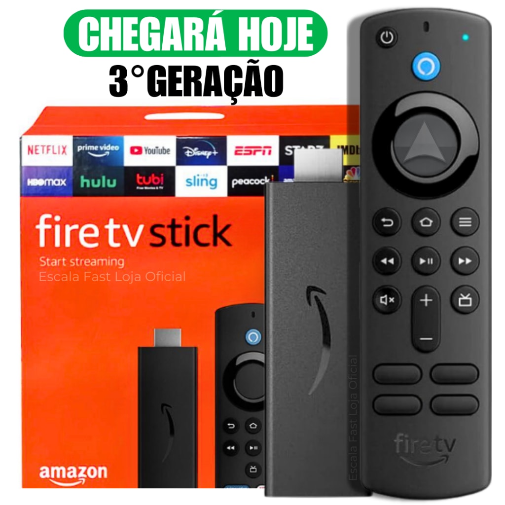 Imagem do Amazon Fire Stick Tv 3 Geracao Full Hd Com Alexa Comando De Voz