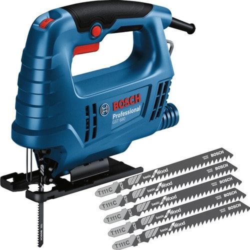 Imagem do Kit Serra Tico Tico Bosch Gst 680 500w 220v 6 Laminas