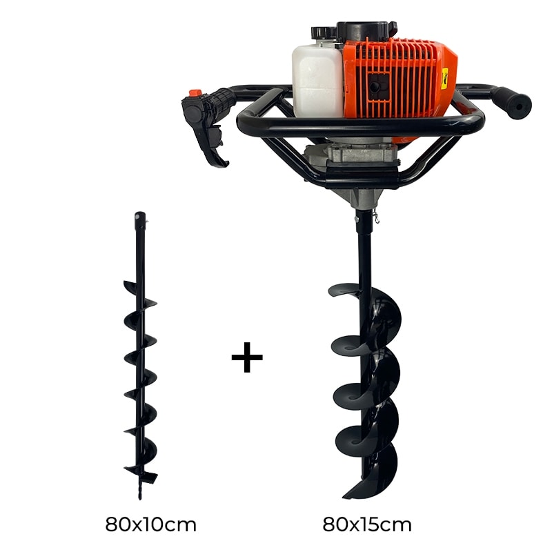 Imagem do Perfurador De Solo A Gasolina 2 5hp 52cc Profissional Com Brocas 80x10cm 80x15cm Carbon Fak
