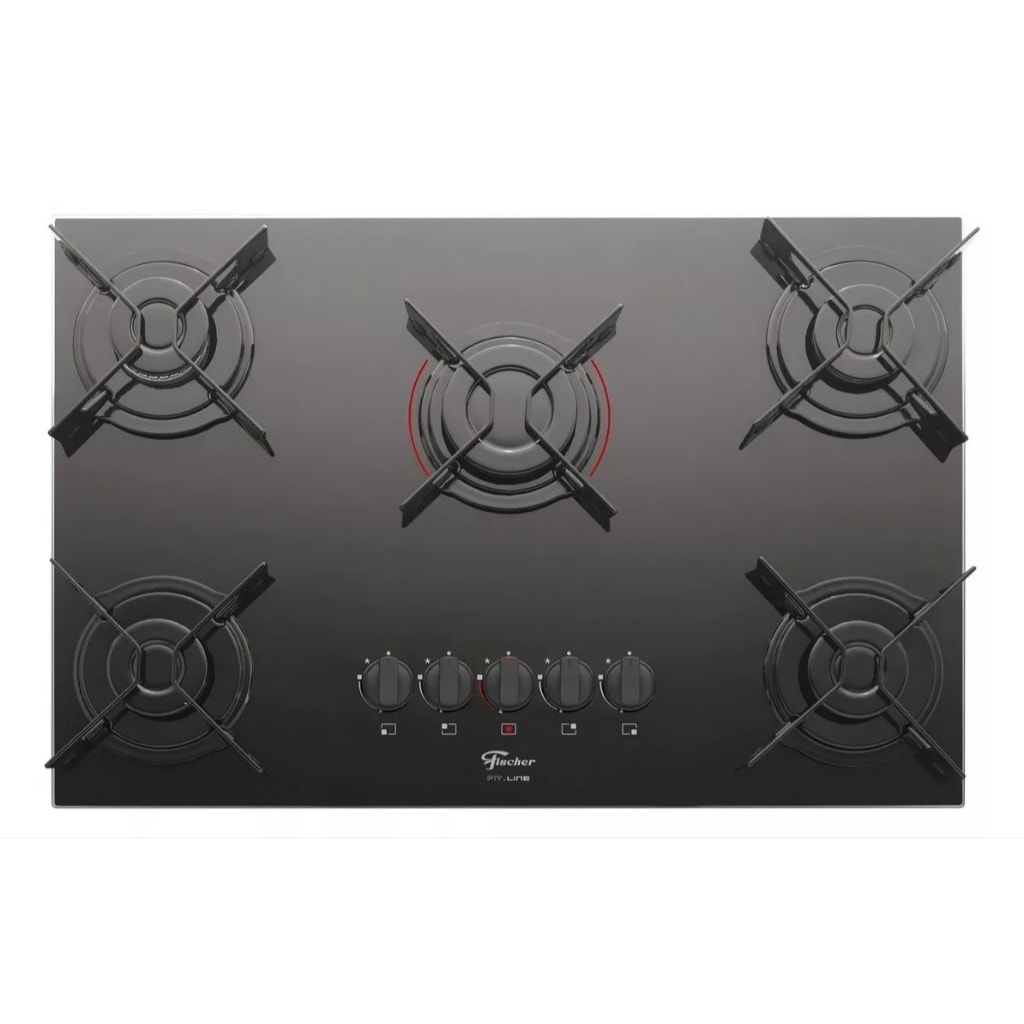 Imagem do Fogao Cooktop Fischer 5q Fit Line Gas Mesa Vidro