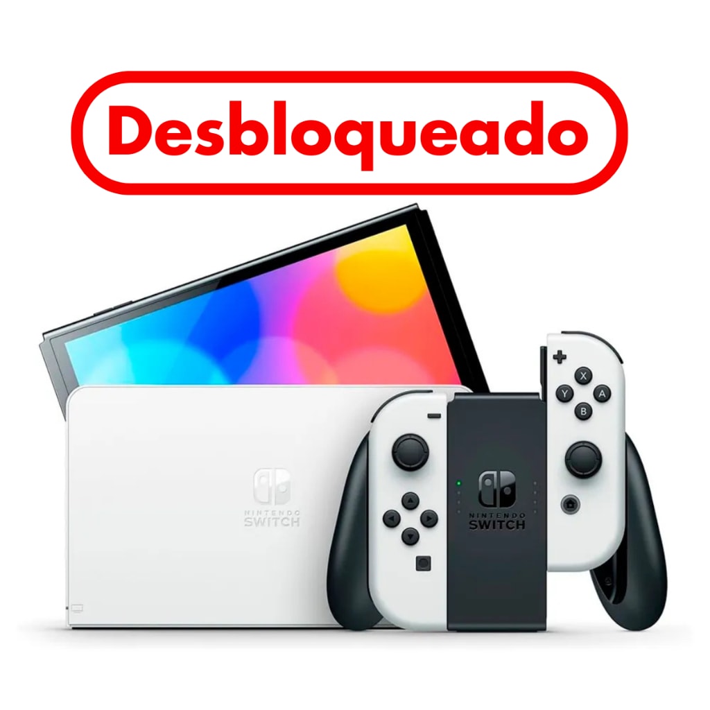 Imagem do Nintendo Switch Oled Desbloqueado Novo Branco Neon E Vermelho
