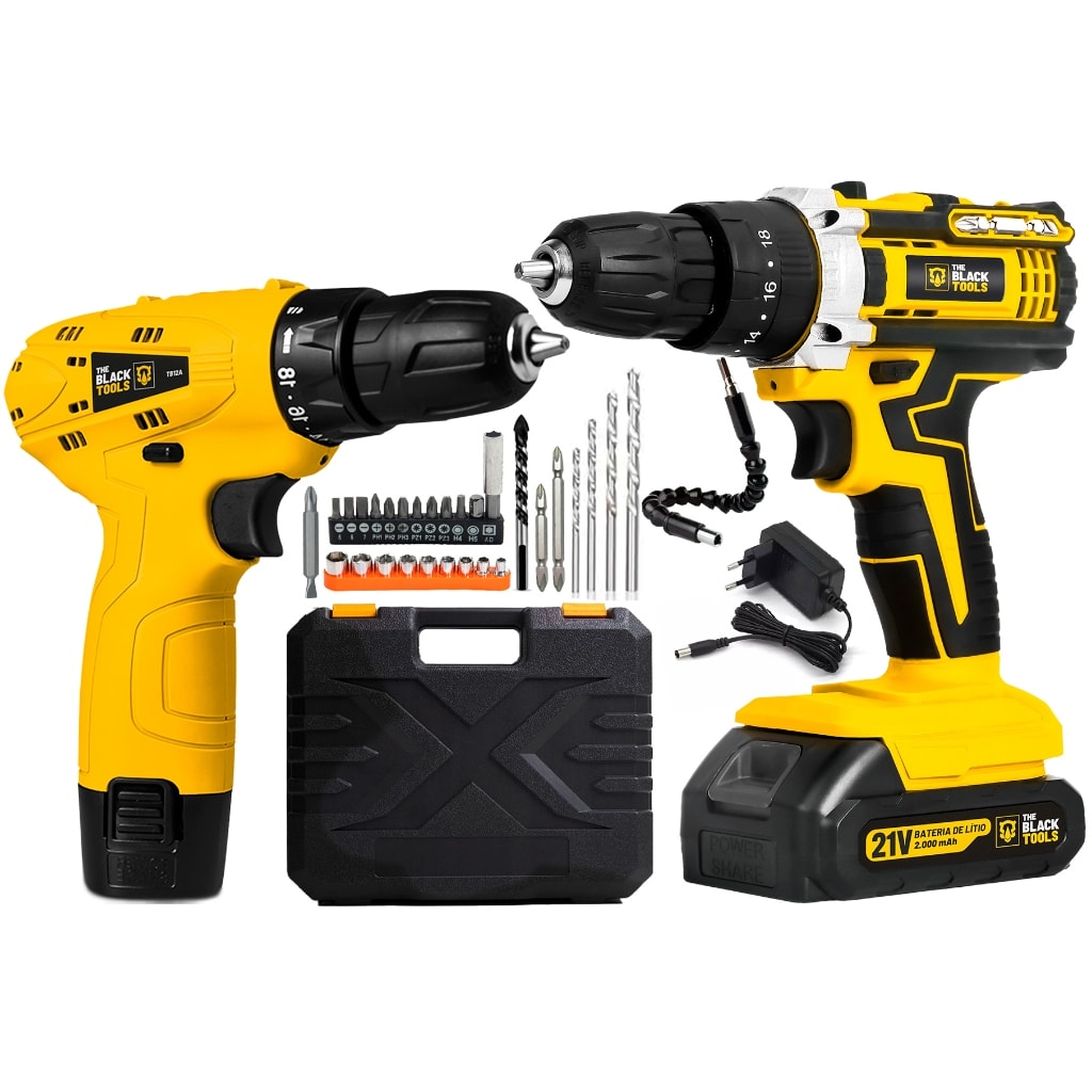 Imagem do Parafusadeira E Furadeira Impacto Tb 21pw 21v 3 8 Parafusadeira Tb12a 3 8 The Black Tools