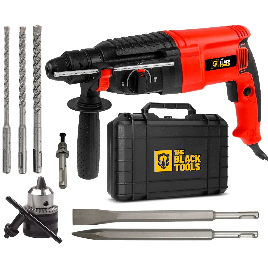 Imagem do Martelete Perfurador Rompedor Professional 900w Sds Plus 3j Com Maleta E Acessorios The Black Tools