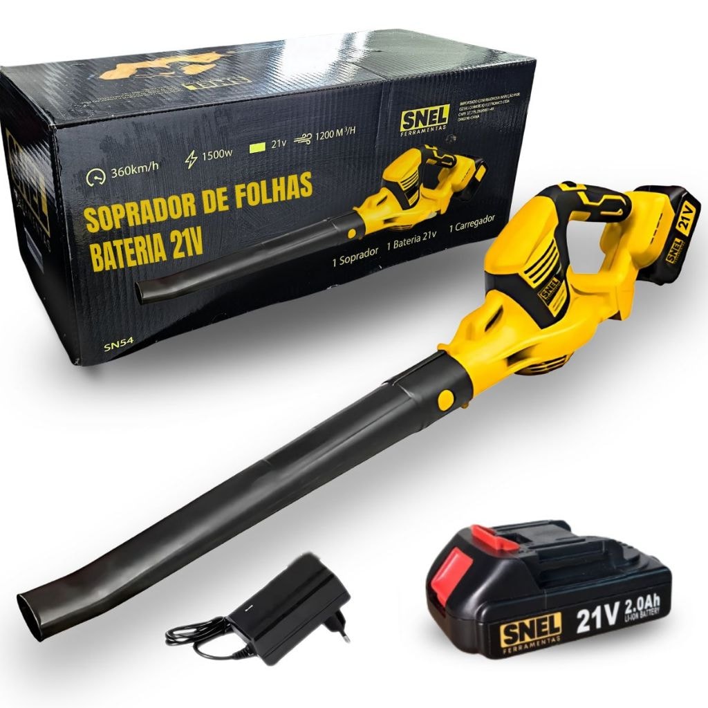 Imagem do Soprador De Folhas E Aspirador De Po Carregador Bivolt Bateria 21v Snel