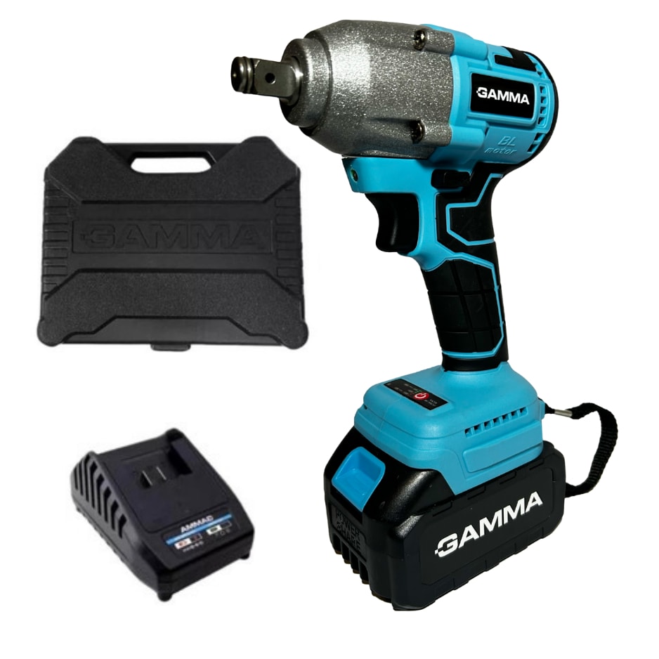 Imagem do Chave De Impacto Gamma 21v Brushless 320nm Bateria Carregador Maleta Bivolt