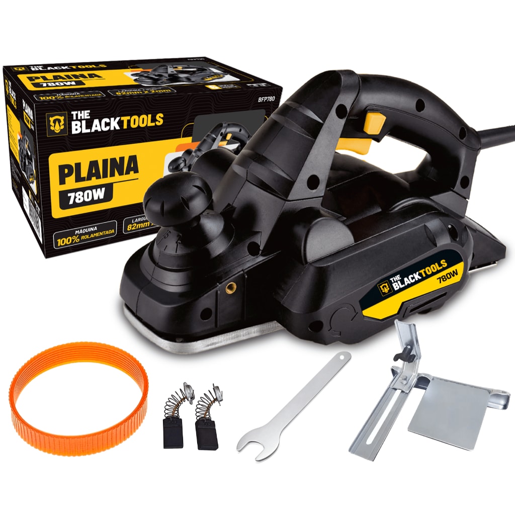 Imagem do Plaina Eletrica Industrial Profissional Manual Para Madeira Bfp780 The Black Tools 780w 16500rpm