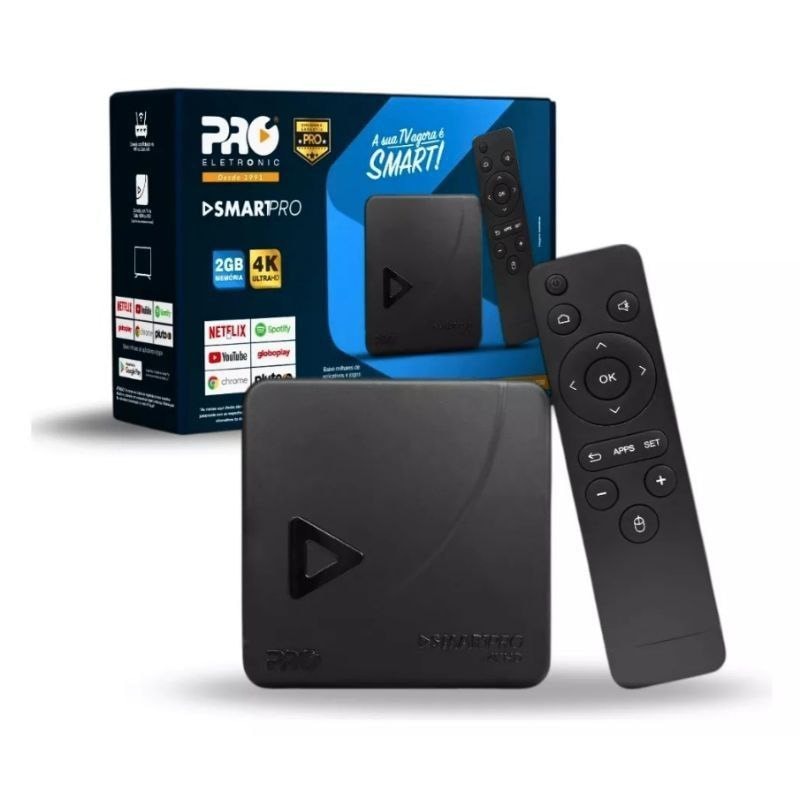 Imagem do Smart Pro 4k Hd Proeletronic Transforme Sua Tv Em Uma Smart Tv 4k Com O Smartpro Tv Box Prosb 3000 16gb Homologado