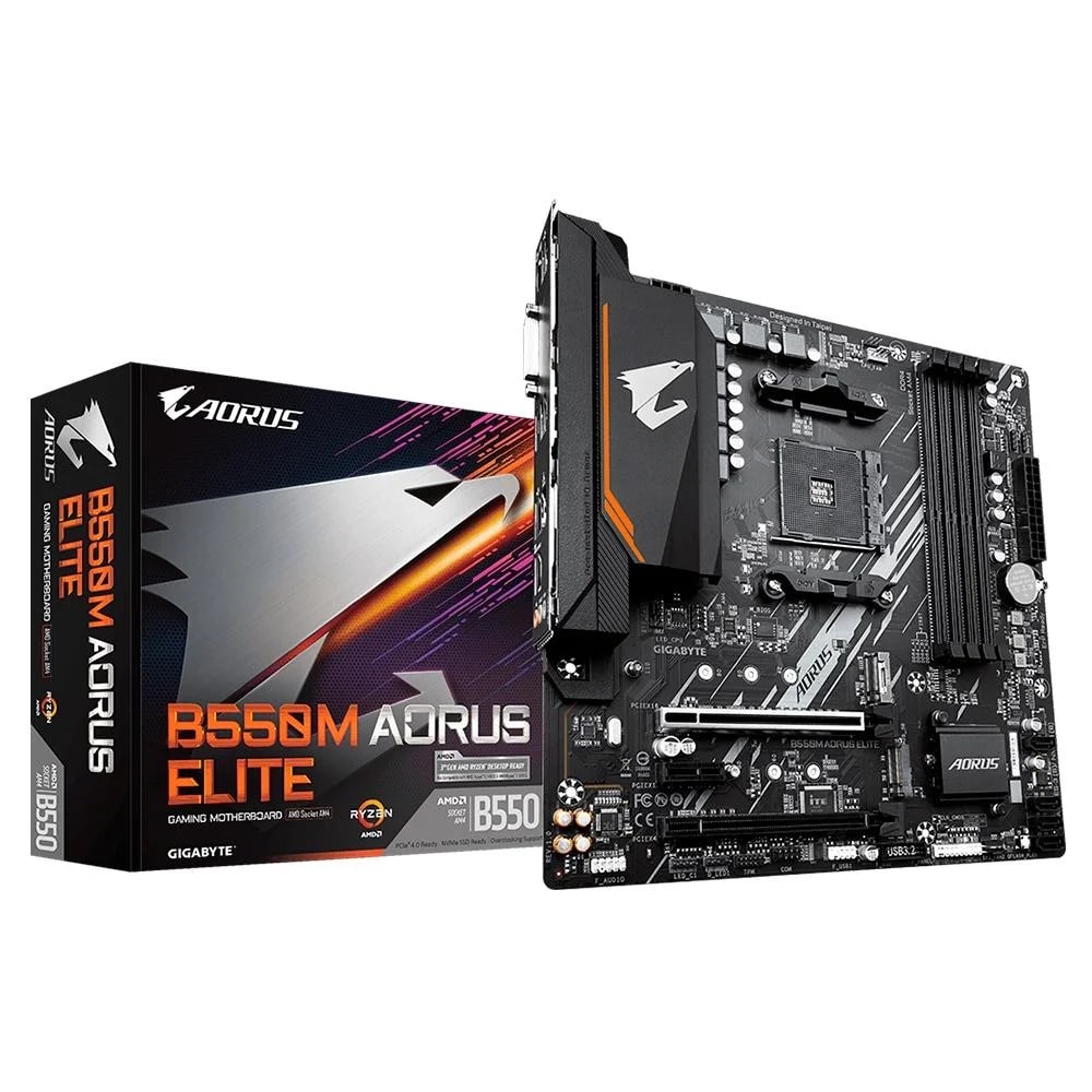 Imagem do Placa Mae Gigabyte B550m Aorus Elite Ddr4 Socket Am4 Chipset Amd B550m Rev 1 3