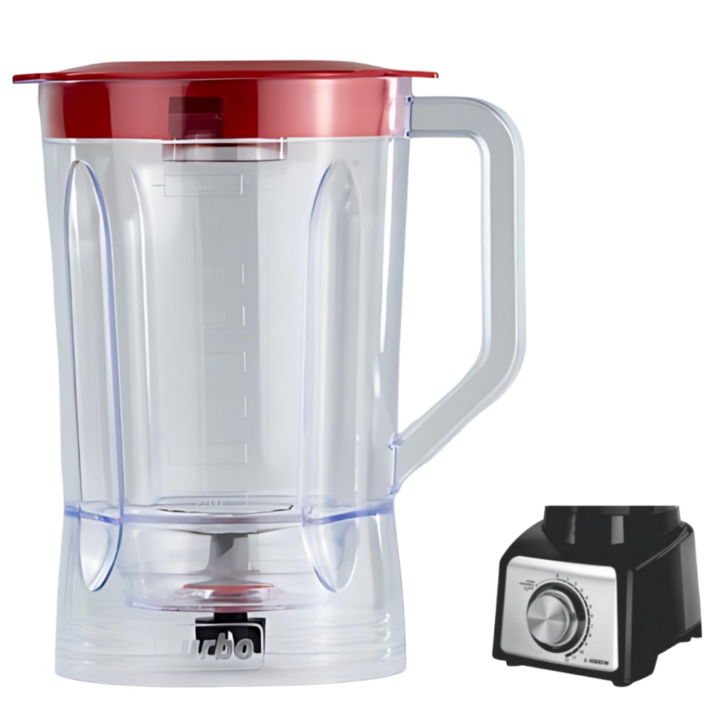 Imagem do Copo Mondial L1000 L1100 Turbo Inox L1200 Cristal Tampa Vermelha