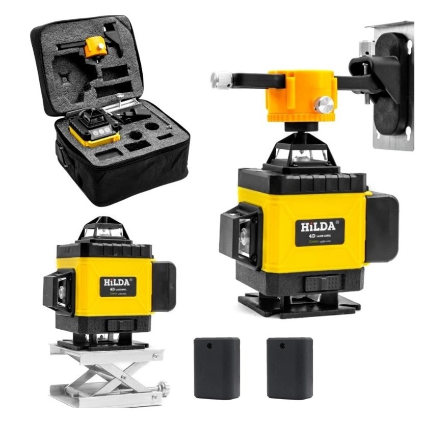 Imagem do Nivel Laser 16 Linhas Verde 4d Hilda Profissional 2 Baterias Recarregavel