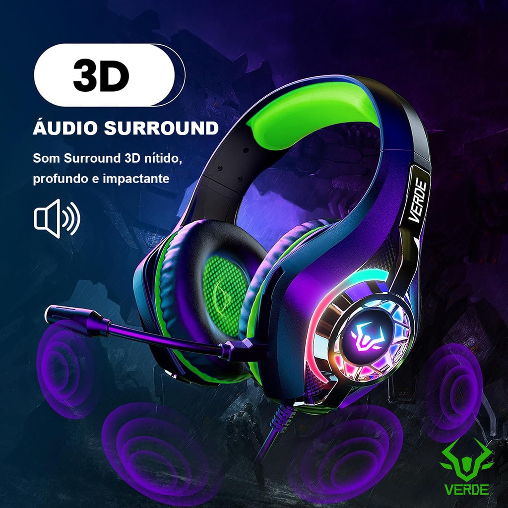 Imagem do Fone Ouvido Headset Gamer Led Pc Celular Ps4 Ps5 Xbox Over