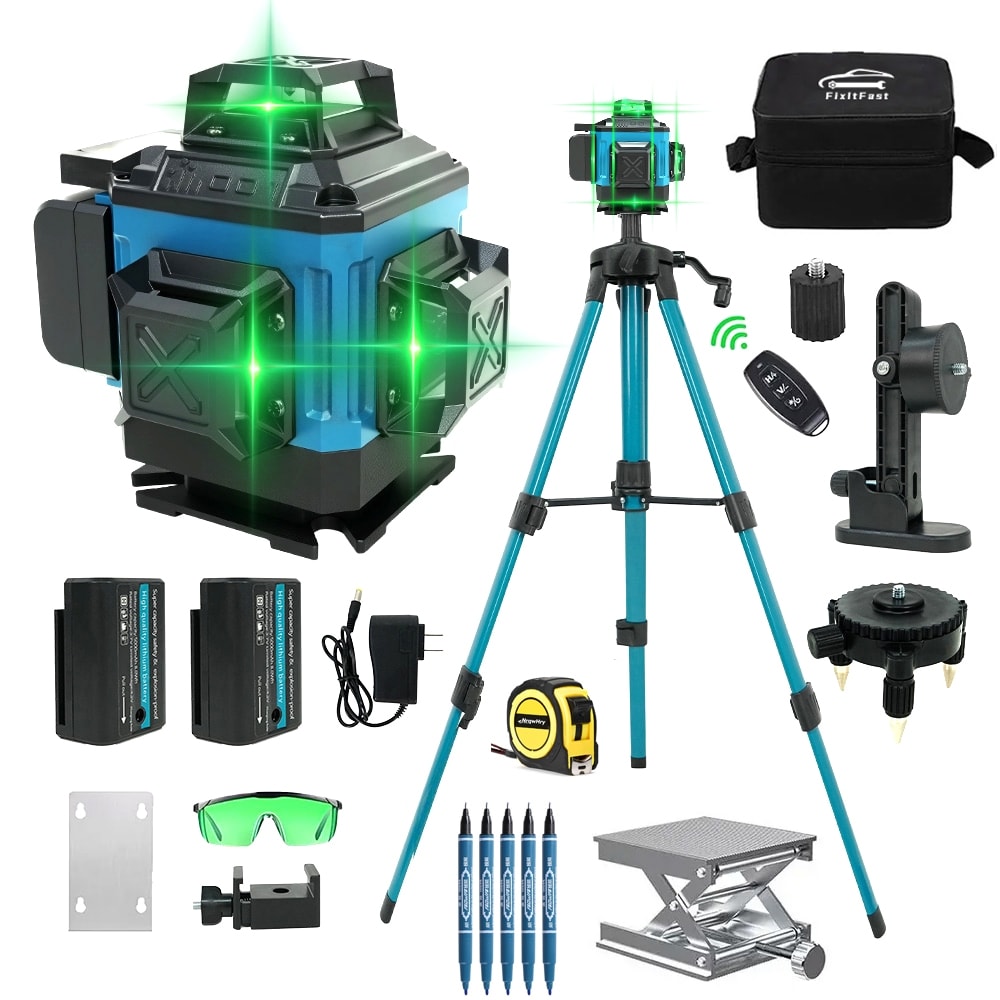 Imagem do Nivel De Laser Verde 4d De 16 Linhas Com 2 Baterias E Tripe