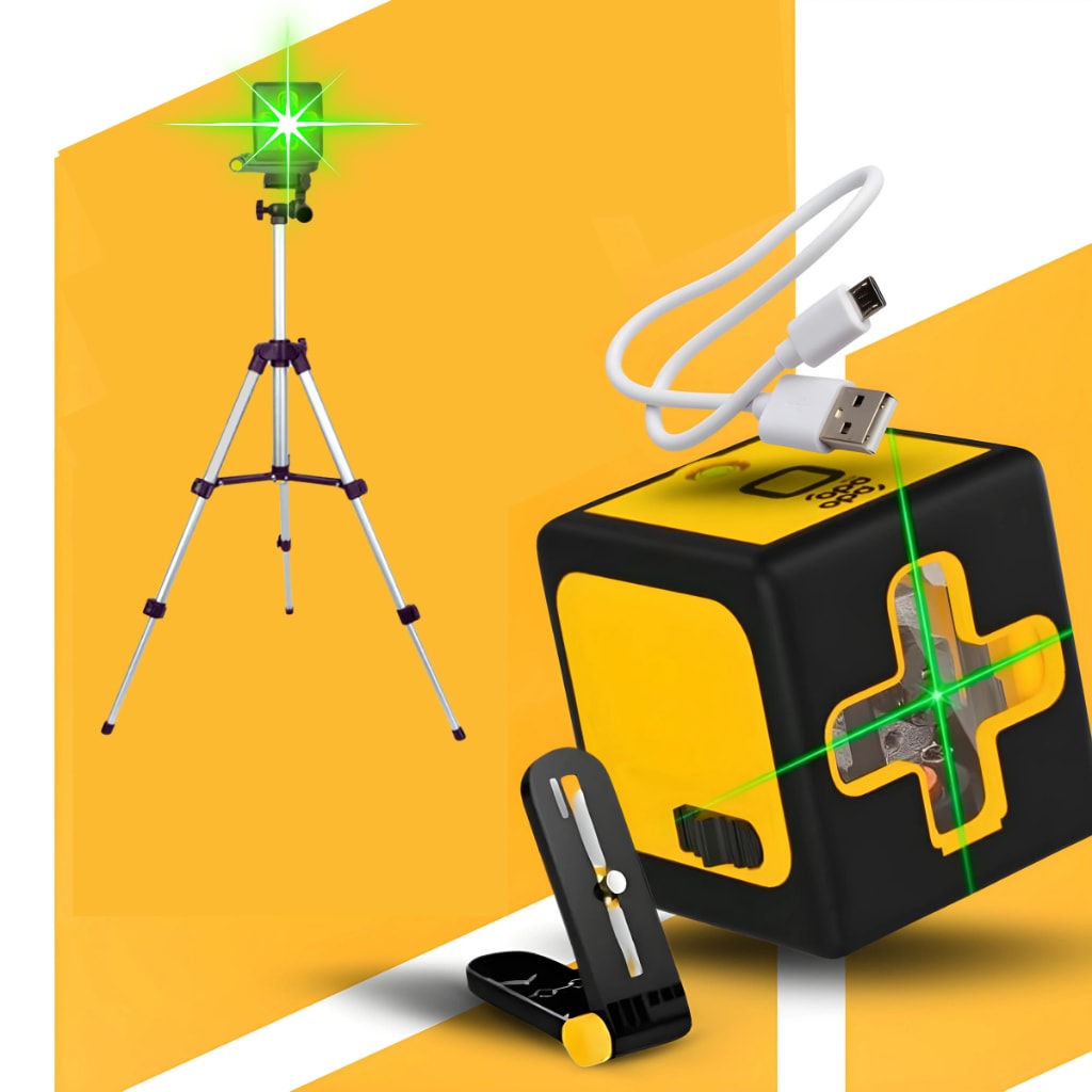 Imagem do Nivel Laser Profissional 20 Metros Com 2 Linhas Em Cruz Com Tripe E Suporte Magnetico